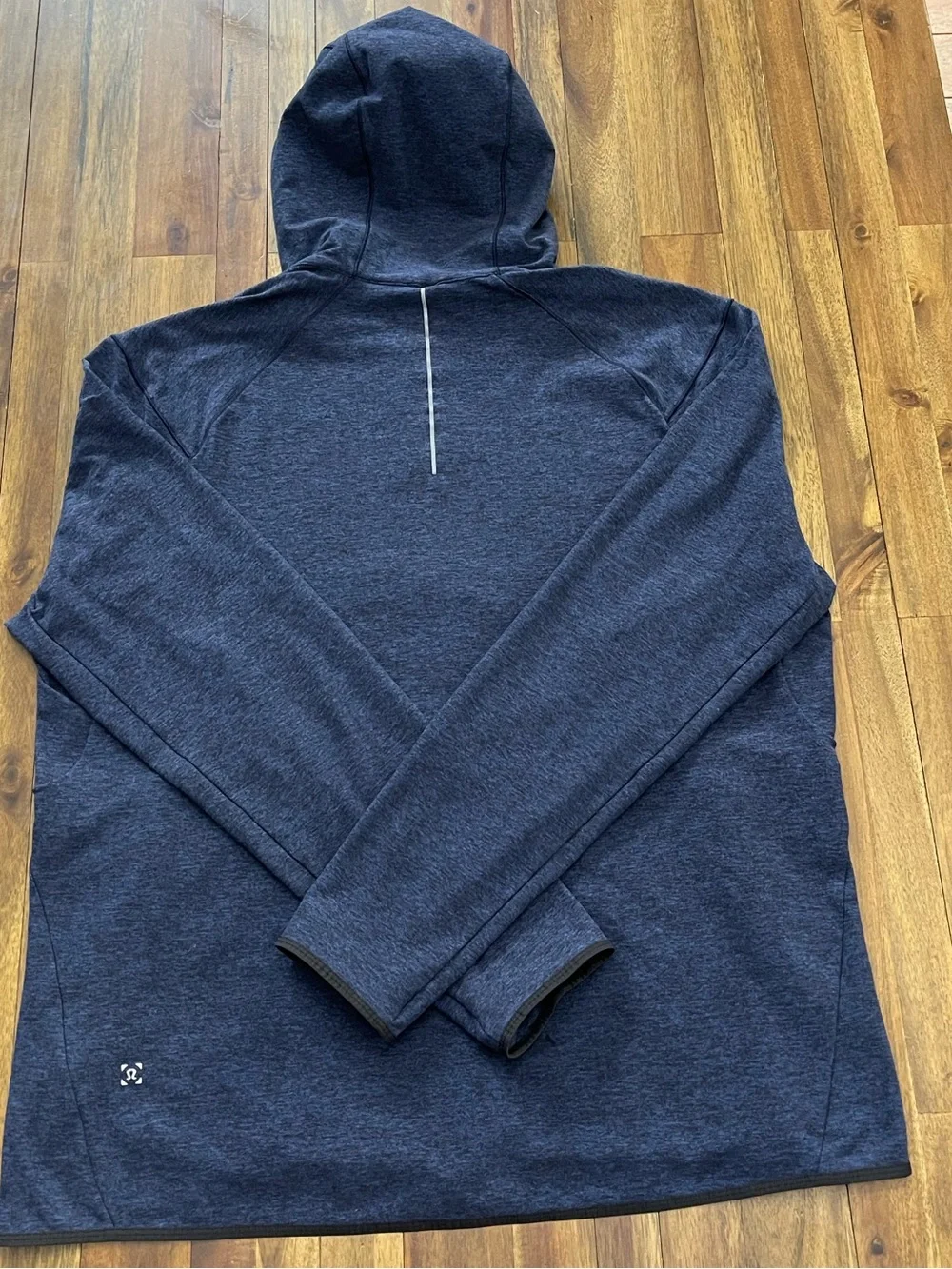 Lululemon Men's Navy Full-Zip Hooded Sweatshirt Size XXL